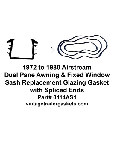 Airstream 1972 to 1980 Dual Pane Window Sash Replacement Gasket Spliced
