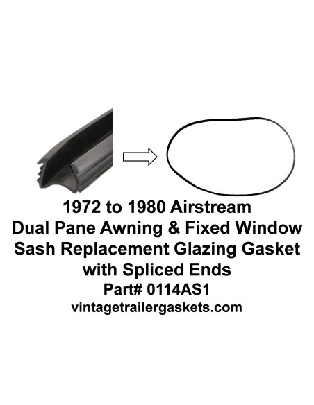 Airstream 1972 to 1980 Dual Pane Window Sash Replacement Gasket Spliced