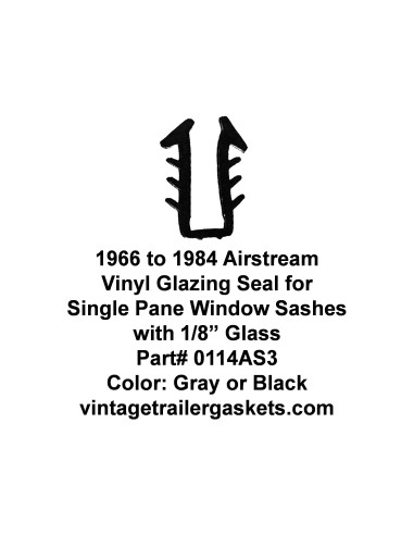 Airstream 1966 to 1984 Vinyl Glazing for 1/8" Glass