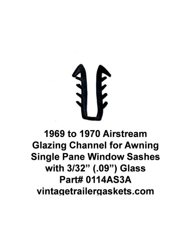 Airstream 1969 to 1970 Vinyl Glazing for 3/32" Glass
