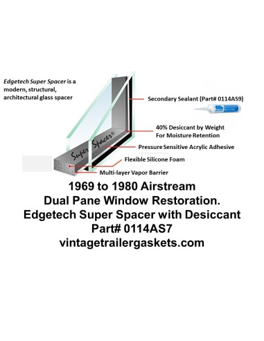 1972 to 1986 Airstream Dual Pane Glass Spacer