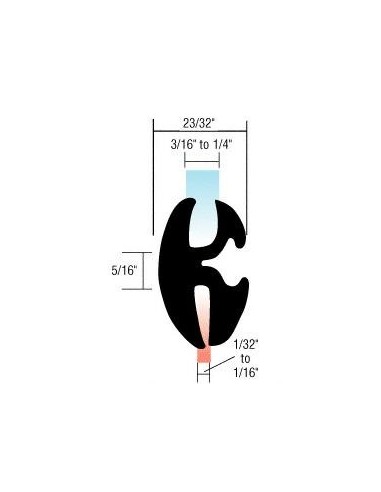 Marvel Locking Gasket for 3/16" to 1/4" Glass/plexi