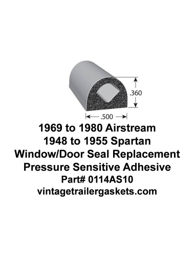 Medium Rubber D Seal for Airstream and Spartan Trailers