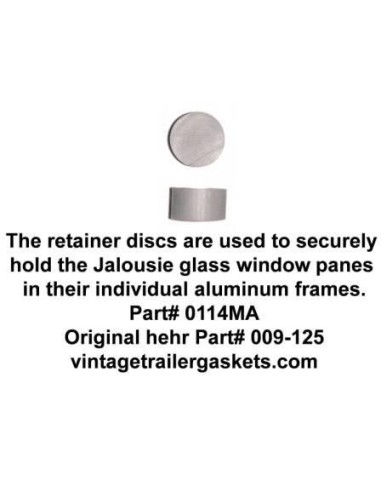 Hehr 1626 and 2401 Glass Retainer Discs for Vintage Hehr Jalousie Windows