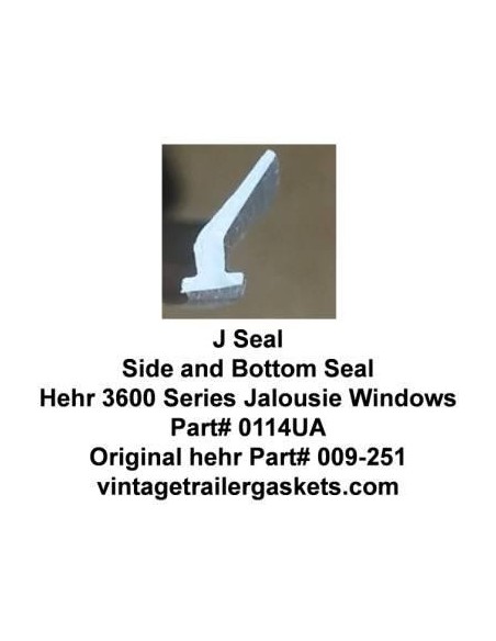 Hehr 3500 3501 3600 3601 Vinyl J Seal for Vintage Hehr Jalousie Windows