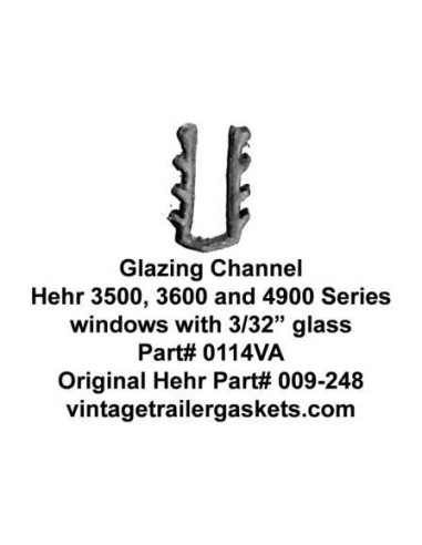 Hehr 3500 3501 3600 3601 Glazing Channel for 3/32 Inch Glass
