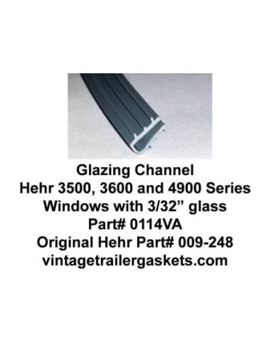 Hehr 3500 3501 3600 3601 Glazing Channel for 3/32 Inch Glass