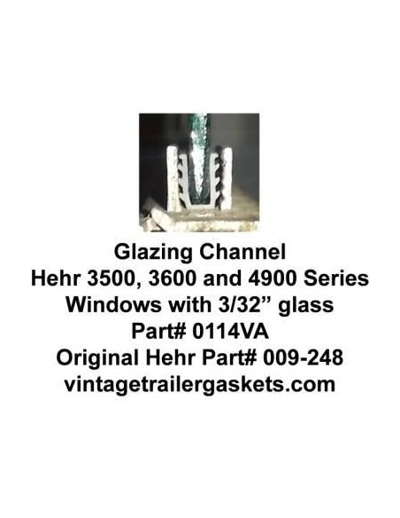 Hehr 3500 3501 3600 3601 Glazing Channel for 3/32 Inch Glass